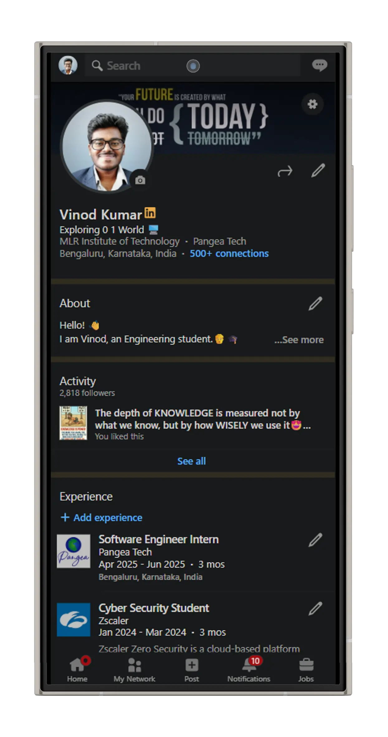 LinkedIn Profile - Vertical (Scrollable)