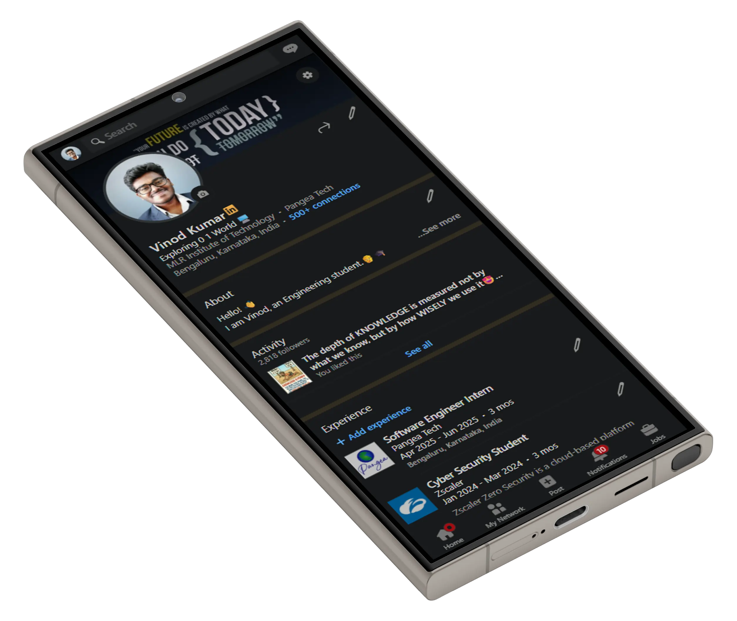 LinkedIn Profile - Slanted